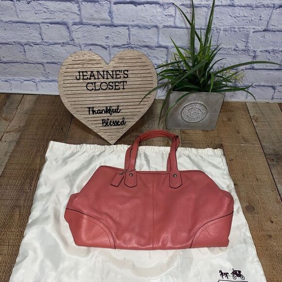 Coach 19681 Perforated Signature Leather Carryall Satchel Shoulder Bag - Picture 2 of 14